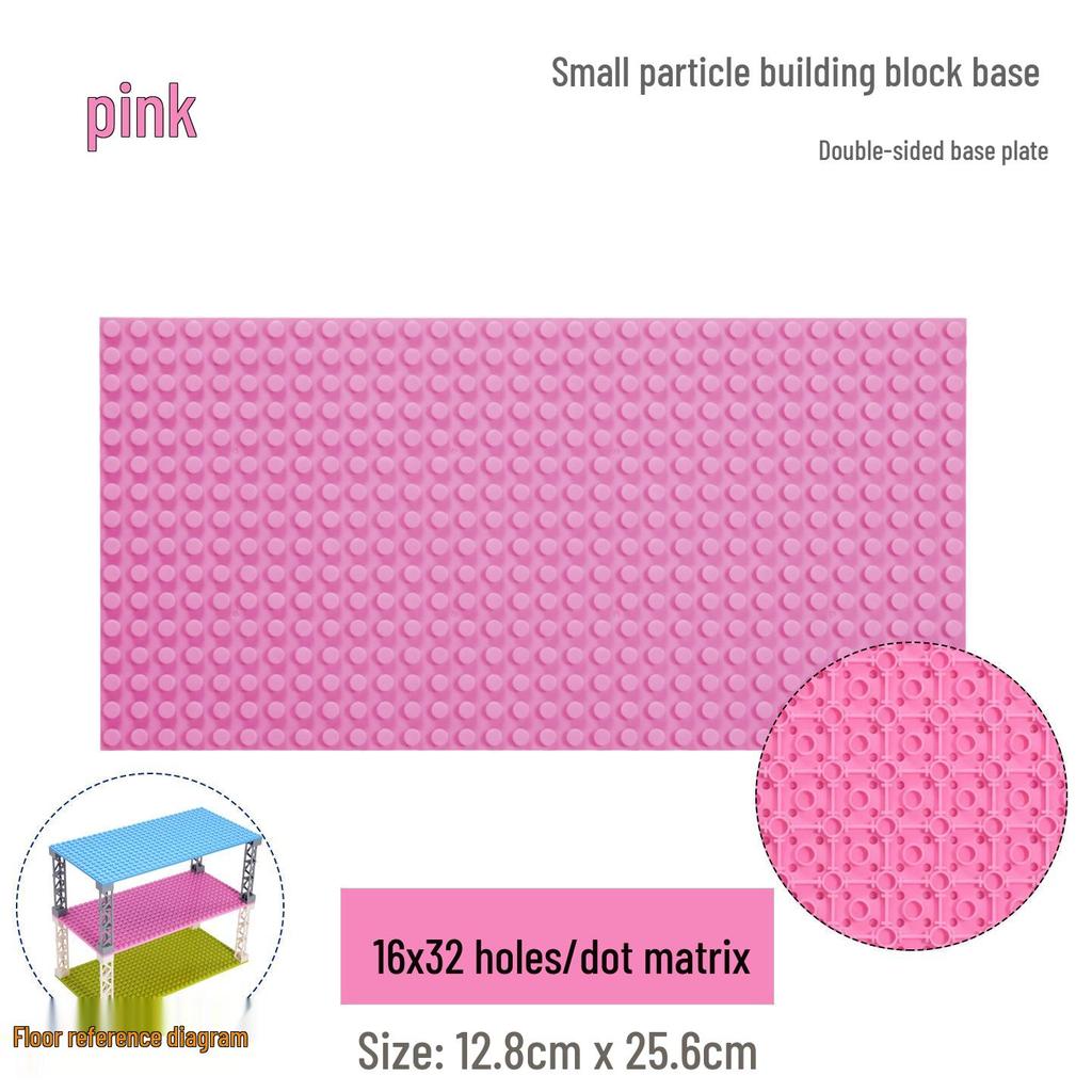 16x32 Hole MOC Base Plate: Wooden Wall Figure & Interlocking Building Blocks Board