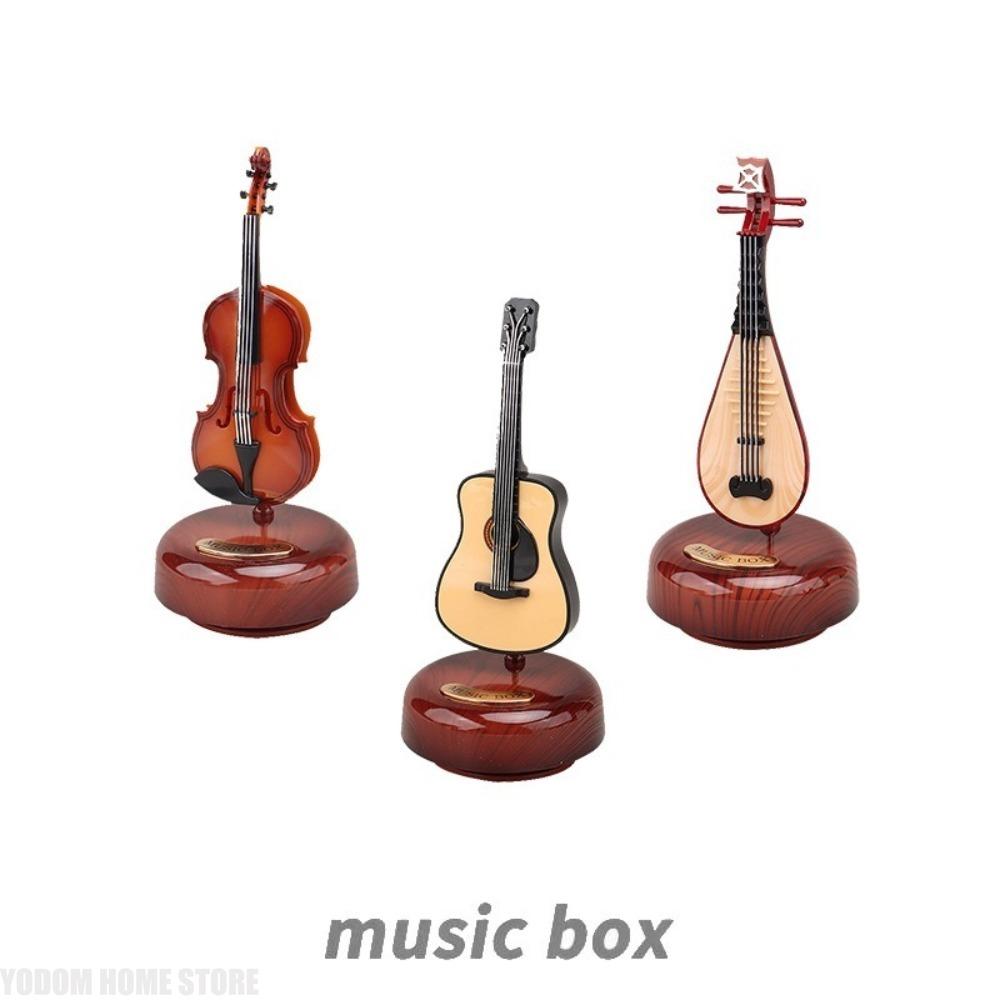 Nordic Style Miniature Instrument Music Box Figurines - Violin Guitar Saxophone Creative Home Decor Gifts Craft