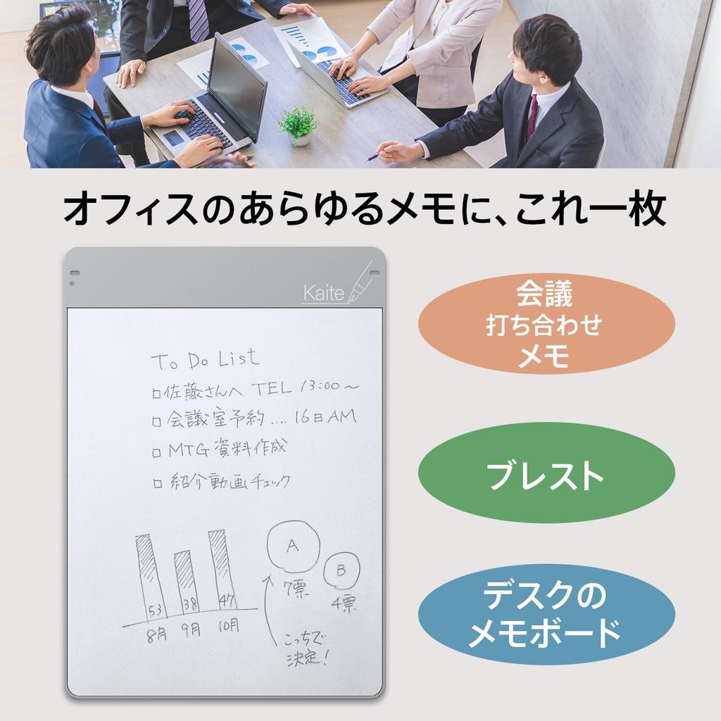 Plus Kaite Memo 2012 Bezpapierowy Pad Biznesowy, A4, Szary, Edycja, KP-A4-GY 538-329, Wielokrotnego Użytku, Ekologiczny,