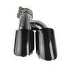 1 Pcs Universal Car Carbon Fibre Tail Throat Length Burnishing h-Shaped Double Out Twill Glossy Exhaust Muffler Tip
