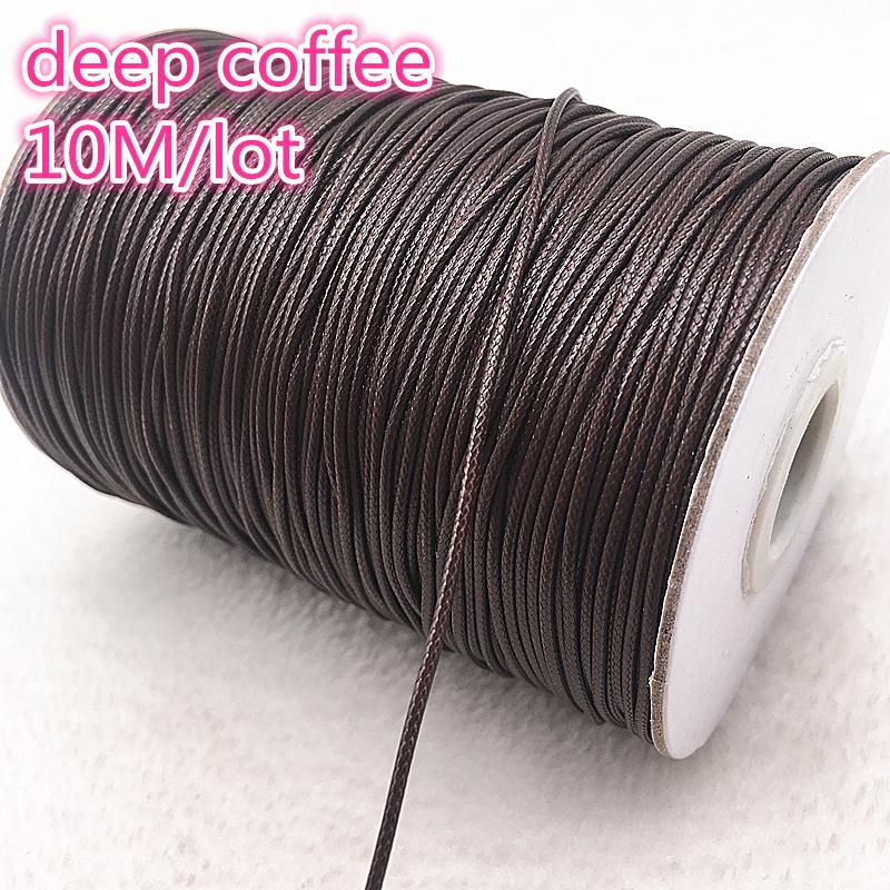 10 meters 1mm Waxed Cotton Cord Waxed Thread Cord String Strap Necklace Rope Bead DIY Jewelry Making For shamballa Bracelet