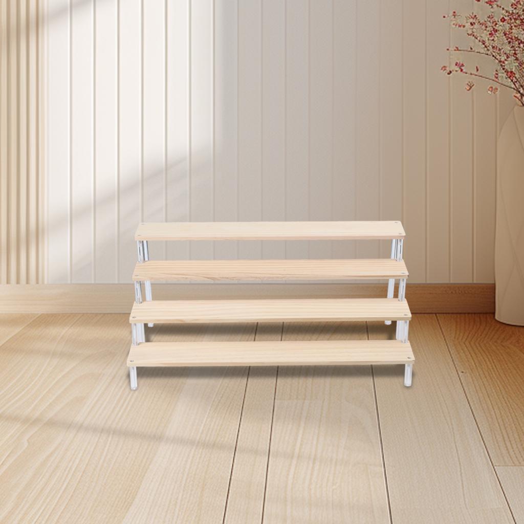 Acrylic Display Rack Wooden Ladder Rack Cosmetics Storage