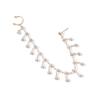 Elegant Rhinestones Fringe Chain Ear Stud Nose Clip Elegant Fake Nose Clip Jewelry Punk Earrings Chain for Women Girl