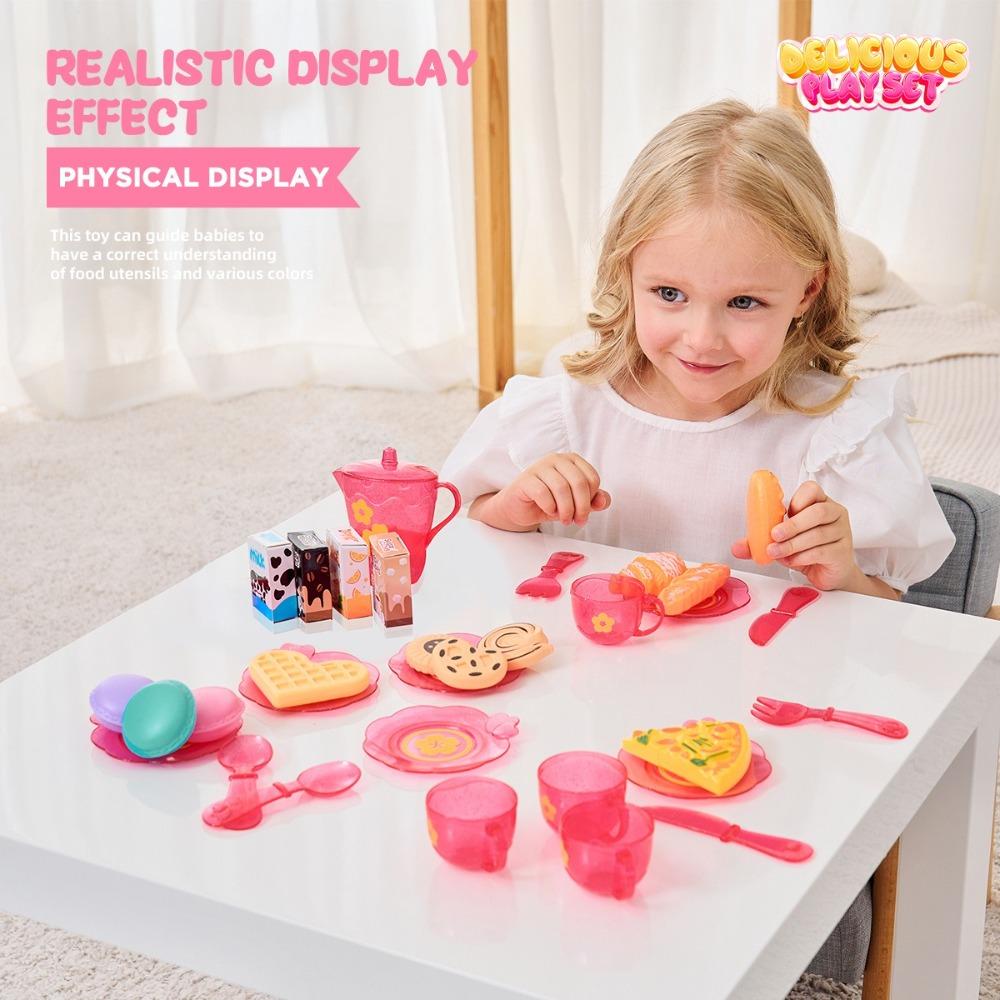 

With Storage Case Simulated Kitchen Playset Table Snack Afternoon Tea Toy Set Pretend Play фіолетовий