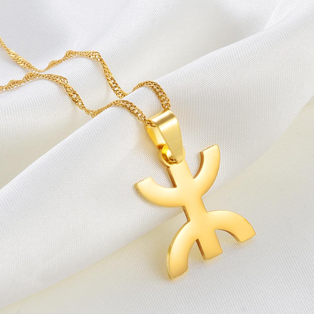 Anniyo 2.3CM Africa Berbers Symbol Pendant Necklaces African Berber Kabyle Style Amazigh Jewelry #263921