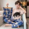 Cartoon Boys' Summer Pajamas Set: Short-Sleeved Top & Shorts for Indoor/Outdoor Wear