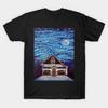 Men Black Print T-shirt 'The Double Door Inn' No-Cut Transfer Paper Print Cotton Tshirt