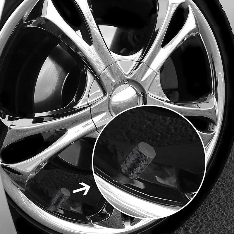 Tire Valve Caps Aluminum Black Car Bike Wheel Stem Air Valve Caps Tire Pressure Cap Dustproof Wheel Stem Air Valve Caps