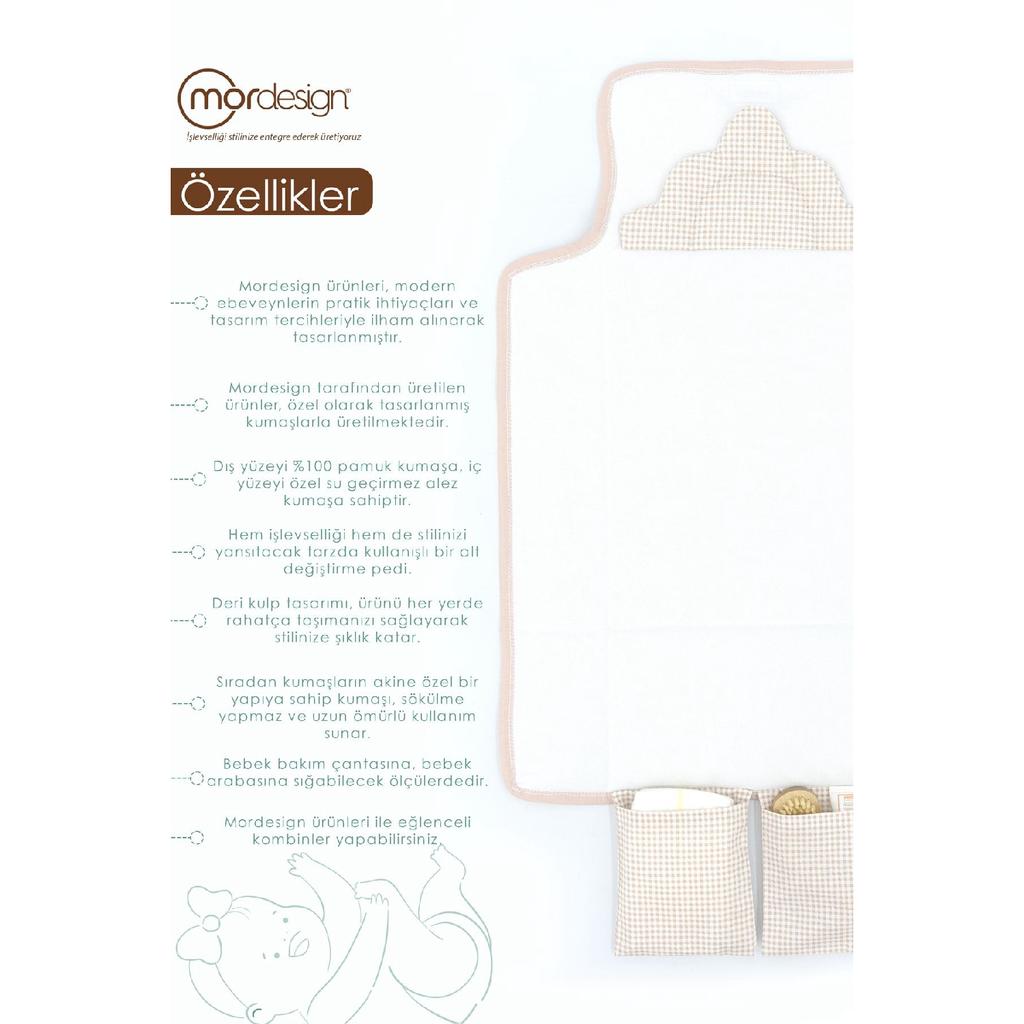 Baby Bag Diaper Mat, Diaper Changing Pad, Portable Care Bag, Clutch Series, Brown