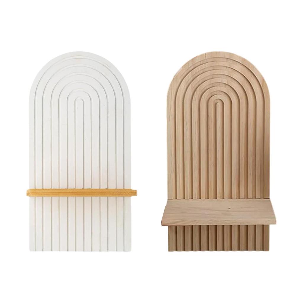 Candle Holder Boho Decor Wooden Rainbow Wall Shelves for Office Living Rooms