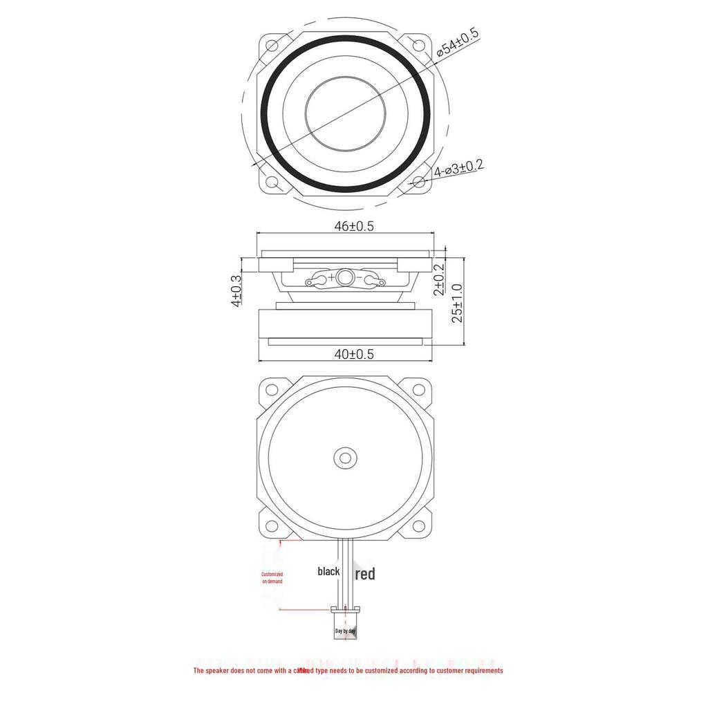 45mm 1.75" Full-range 4 Ohm 5W Speaker with PU Surround & External Magnet.