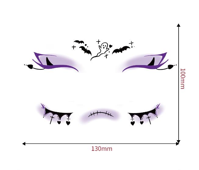 1set Halloween Face Tattoo Stickers Pumpkin Bat Star Moon Fake Freckles Temporary Tattoo Stickers for Music Party Festival Decor