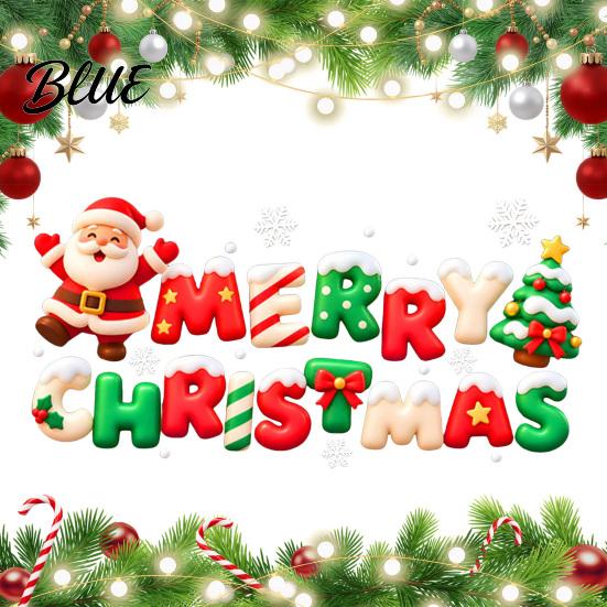 Reusable Christmas Wall Decals 3D Window Stickers with Santa Claus Xmas Tree and Snowflake Designs Removable Indoor Party Accents PVC Cling