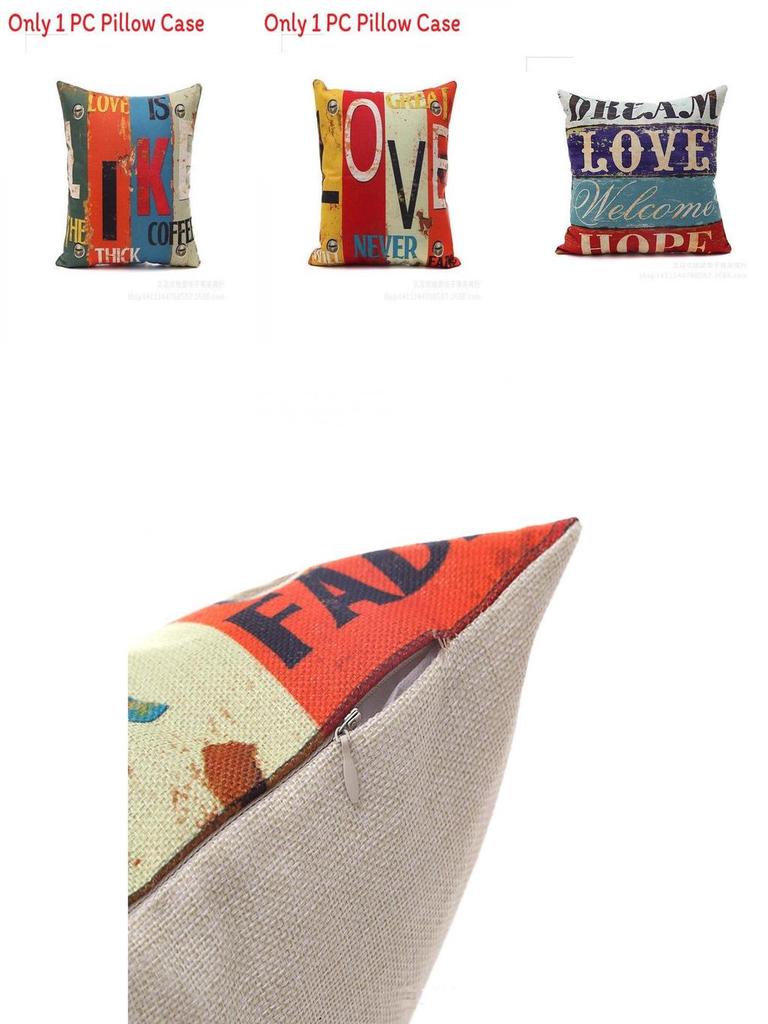 Premium Housse De Coussin Carr Coton Imprim Lettres Rtro Mlang For Timeless Elegance