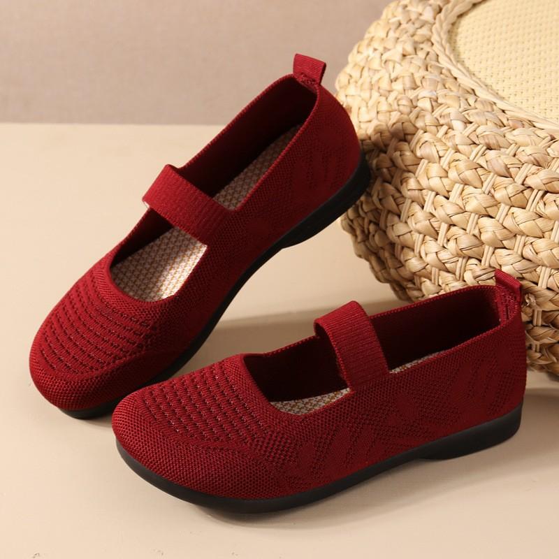 Cloth shoes women's breathable and light mouth medium and soft sole comfortable casual shoes