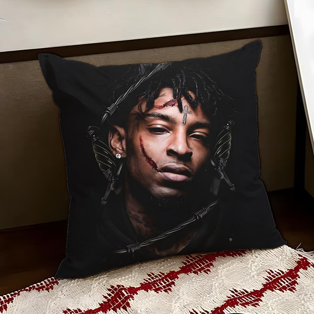 21 SSavage Singer Cushion Cover Reversible Soft Durable Pillow Cover Home Car MultiScene Use for Daily Comfort