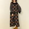 2025 Autumn Japanese Retro Plaid Tassel Lace Vest & Wide-Leg Pants Set
