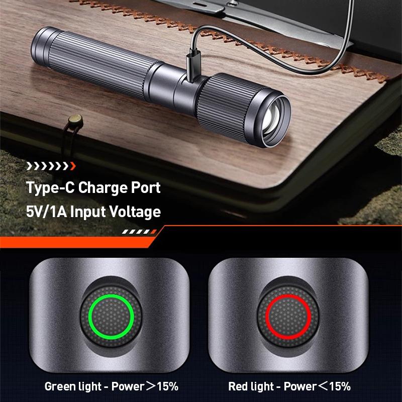 Philips Zoom Flashlight-high brightness for long-distance illumination Adjustable brightness, stepless dimming