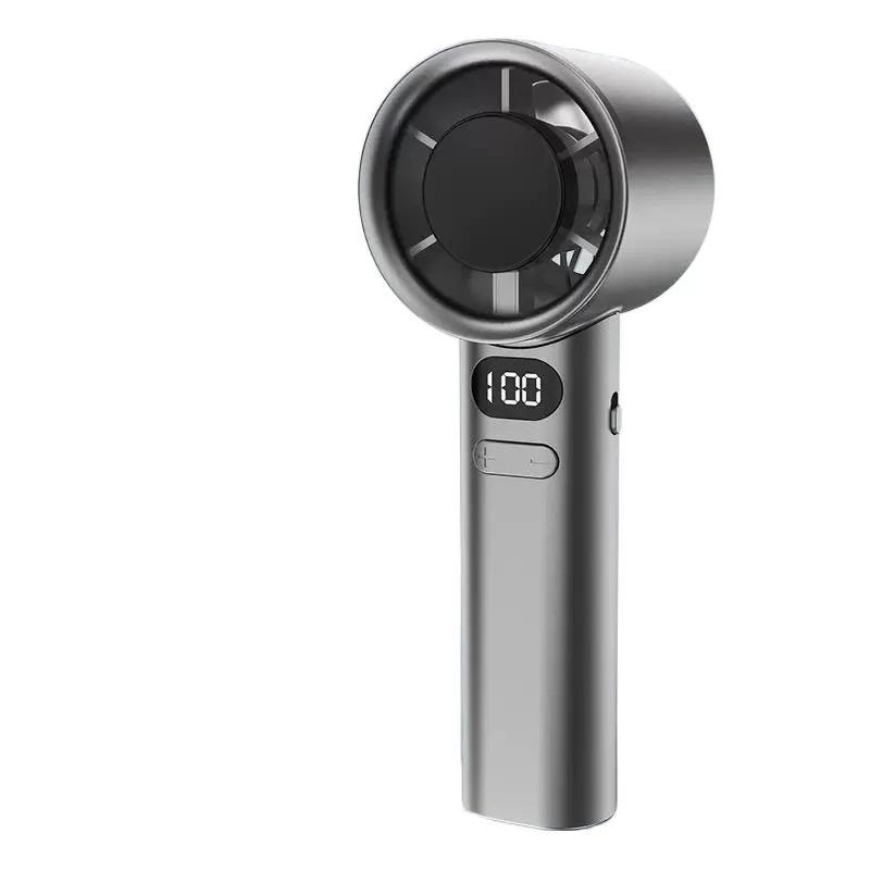 

Portable handheld fan MINI fan, USB rechargeable mini fan with digital display screen, small electric fan for outdoor camping серый