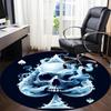 1pc Skull Ace Office Round Area Rug, Under Office Chairs Bedroom Living Room Home Decor, Room Deco, Available in Various Sizes