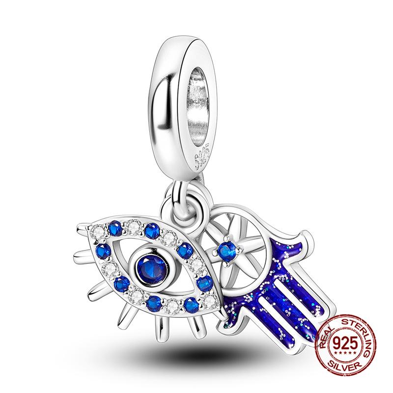 925 Silver Devil's Eye Charm Beads 3mm Fit DIY Bracelet Women's Fashion Jewelry Gift Original Handmade