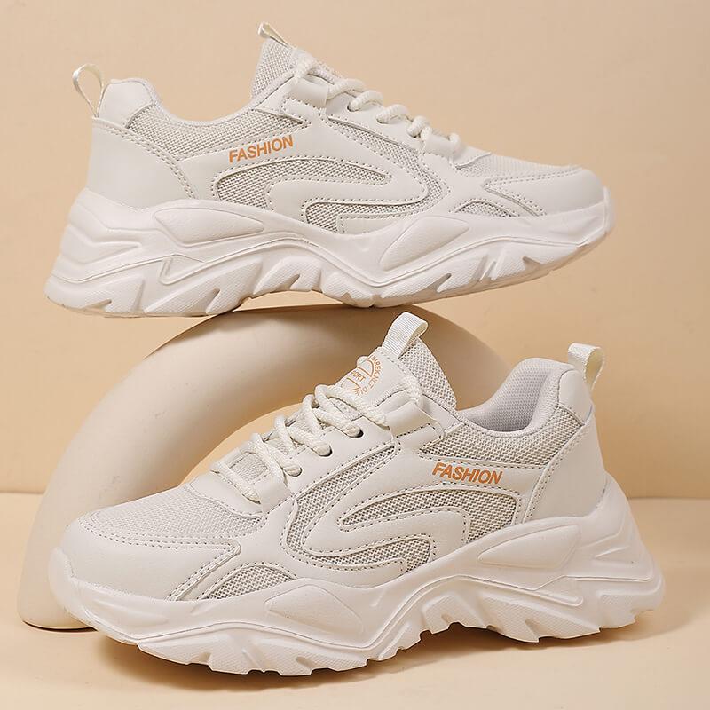 White Women Platform Sneakers Thick Sole Ladies Vulcanized Shoes Woman Chunky Comfortable