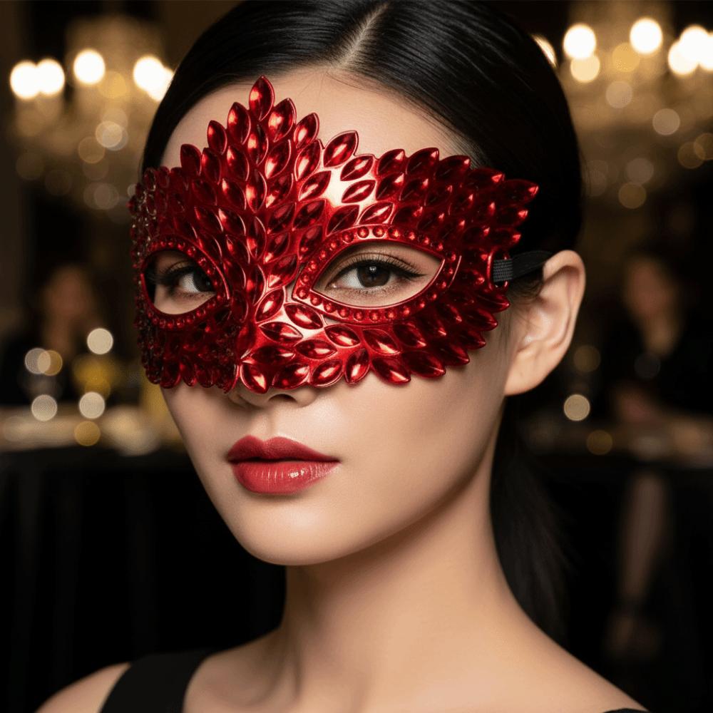 Crystal Venetian Mask Crowned Half Facepiece Carnival Visor Party Eyemask Mardi Gras