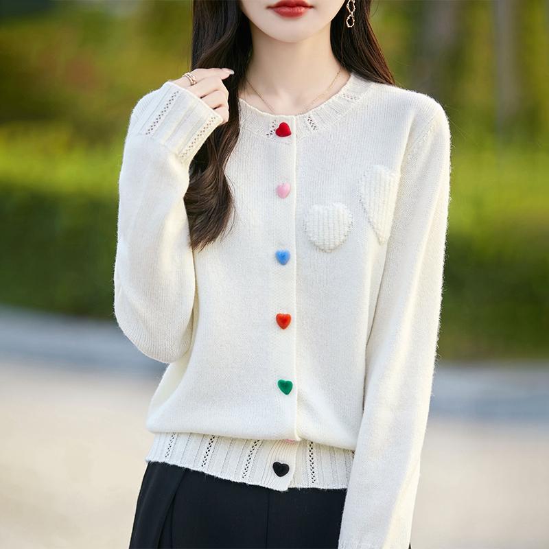 Pulover de damă din cașmir Qinghe cașmir 30% cașmir 70% lână cardigan toamnă și iarnă din cașmir moale și cald