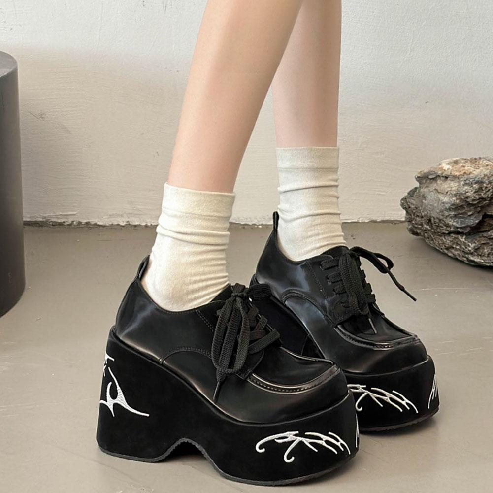Chunky Platform Wedge Pumps For Women  New Spring Summer Goth Punk Lolita Mary Janes Women Shoes Party Comfy Ladie Loafers