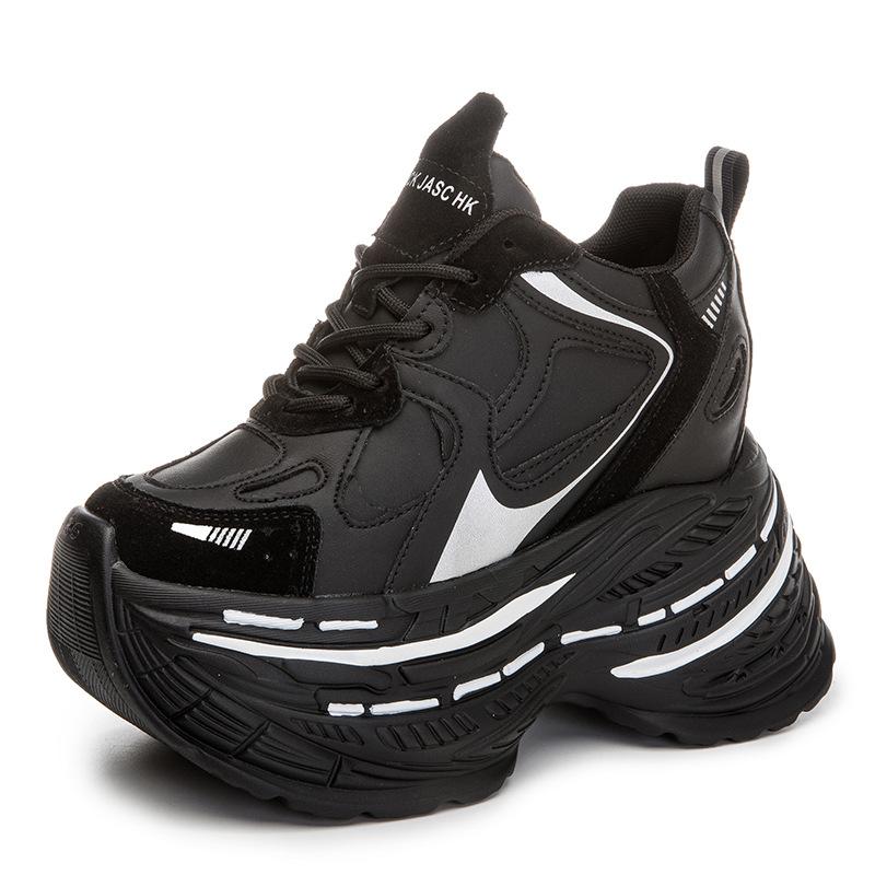 Nové prodyšné „dad shoes“ s vnitřním zvýšením výšky, platforma, síťovina, malé sportovní a volnočasové boty