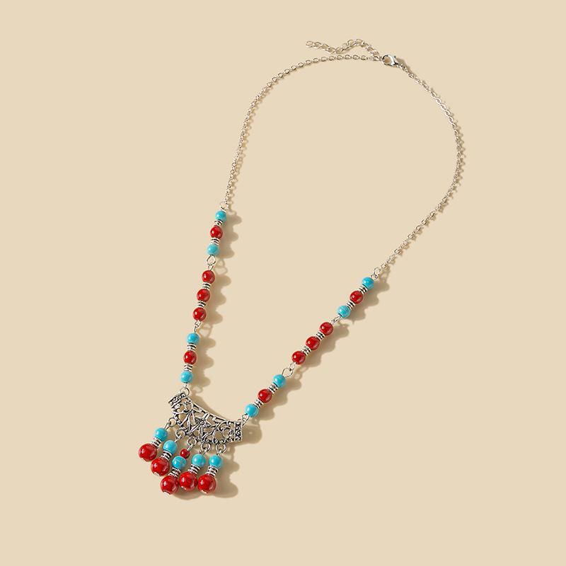 Vintage Chinese Pearl Colorblock Forehead Band Accessory