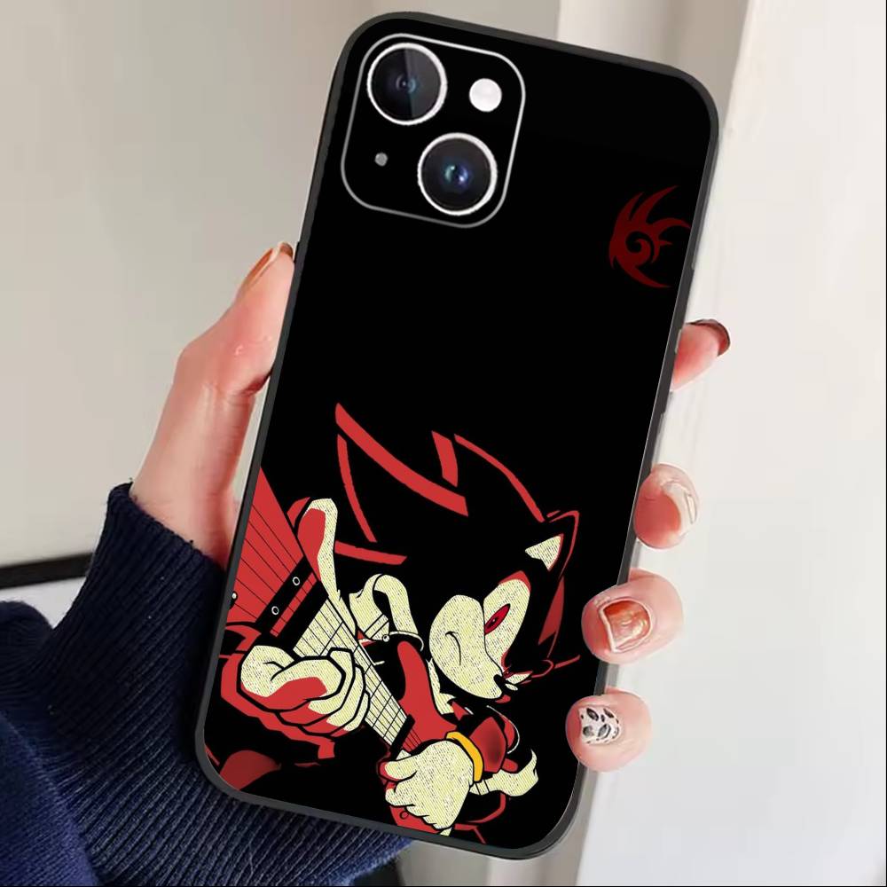 

H-Shadow the Hedgehog Phone Case For iPhone 16,15,14,13,12,17,Pro Max,Plus Silicone Black Case iPhone13PROMAX