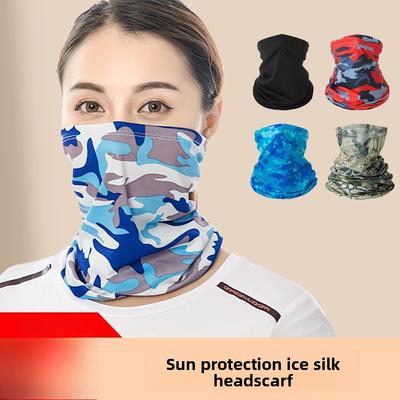 Summer Sunscreen Ice Silk Headscarf Outdoor Sunscreen Cycling Mask Breathable and Sweat-absorbing Multi-functional Fishing Magic Face Towel