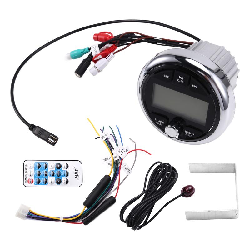 Marine Radio Stereo Motorboat Boat Yacht MP3 Media Player For UTV ATV RZR Bluetooth AUX FM AM Audio Receiver