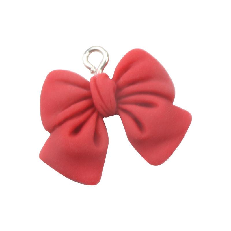 Imitation Fabric Bow Resin Pendant Earrings - DIY Jewelry Accessories