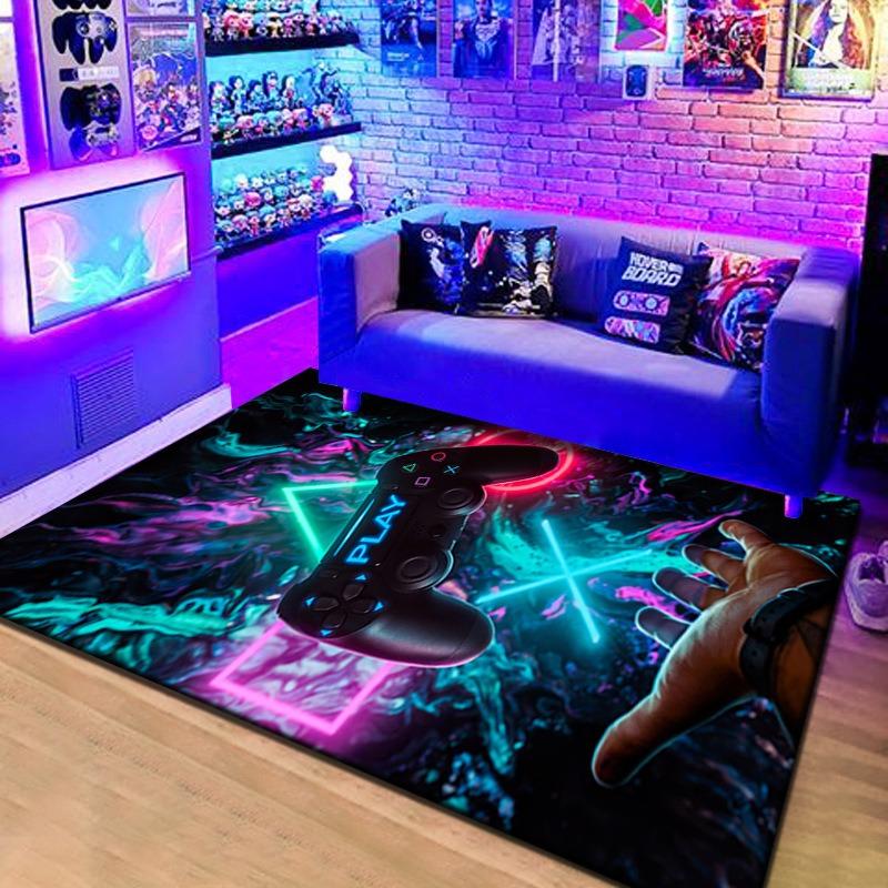3D Game Console Controller Carpet for Living Room Children's Bedroom Crawling Mat Non-Slip E-sports Hall Decor Rug Home Doormat
