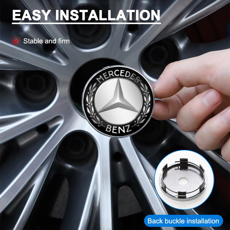 4Pcs Car Wheel Center Hub Cap Car Rims Dust-proof Cover Hubcaps For Mercedes-Benz AMG GLC GLK W211 W221 W220 W163 W164 W203 W204 A B C E S SLK Class
