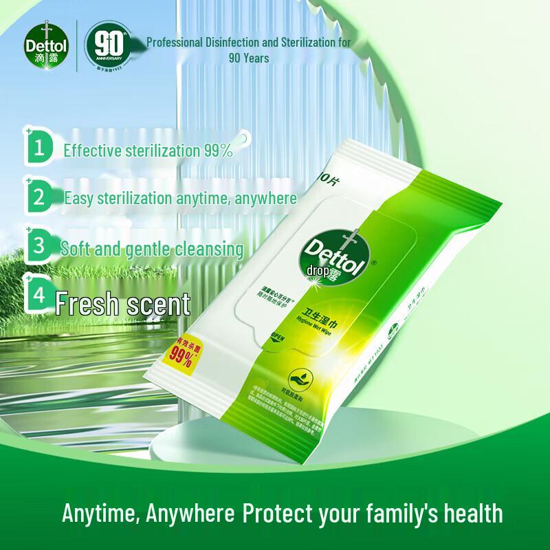 Dettol Disinfectant Wet Wipes (8x10 Count)