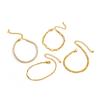 Ingemark 4Pcs/Set Luxury Rhinestones Stainless Steel Bracelet Women Vintage Multi Layer Stackable Cuban Chain Bangle Waterproof