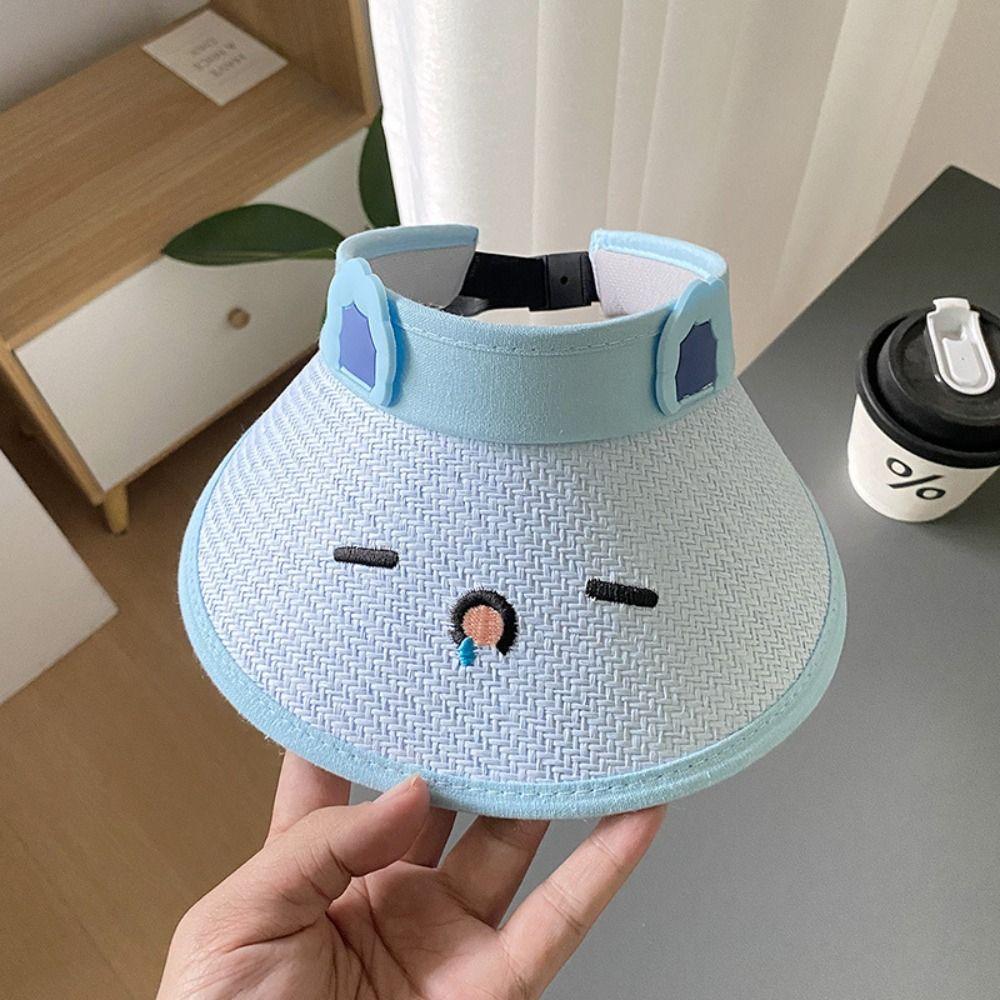 Sun Hat Cartoon Sunshade Hat Shading Hat Children's Visor Hat Soft Children Straw Sun Hat  Travel