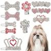Pet Cat Dog Hair Clip Bone Mini Hair Barrettes Crown Heart Plum Blossom Party Holiday Decoration Pet Dog Cat Hair Clips Headwear