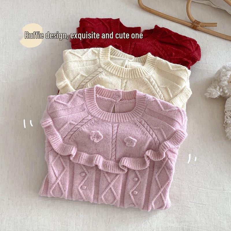 Baby Solid Color Winter Romper 2025 - Korean Style Jacquard Onesie for Newborns. Super Cute and Trendy!