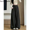 La Chapelle Women's Pleated High-Waisted Wide-Leg Trousers