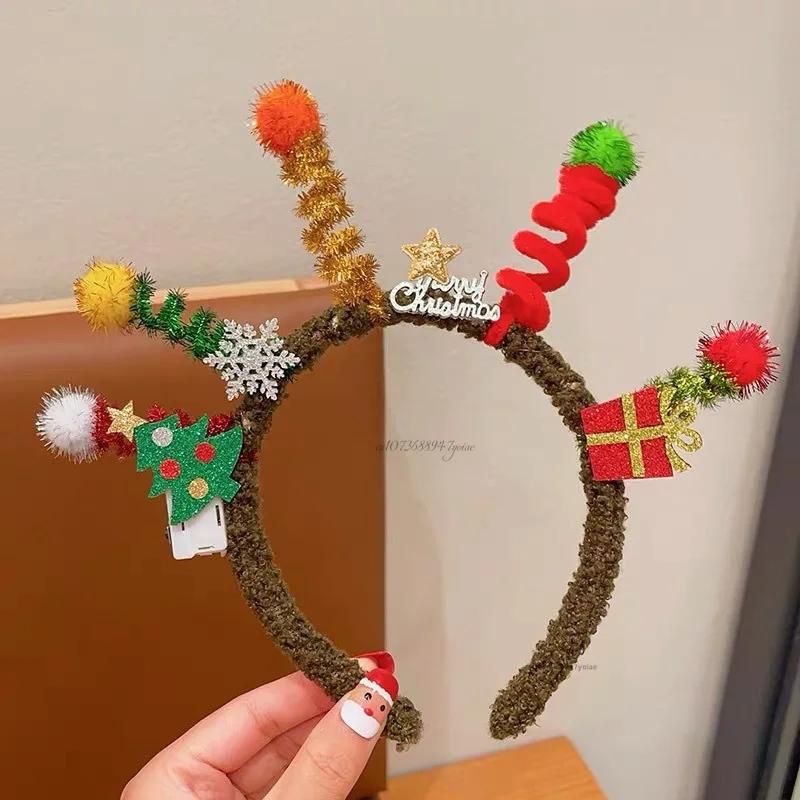 

Christmas Headband Kids Adult Santa Claus Elk Xmax Tree Hair Accessories Photo Props Christmas Decoration 2025 New Year Gifts without light
