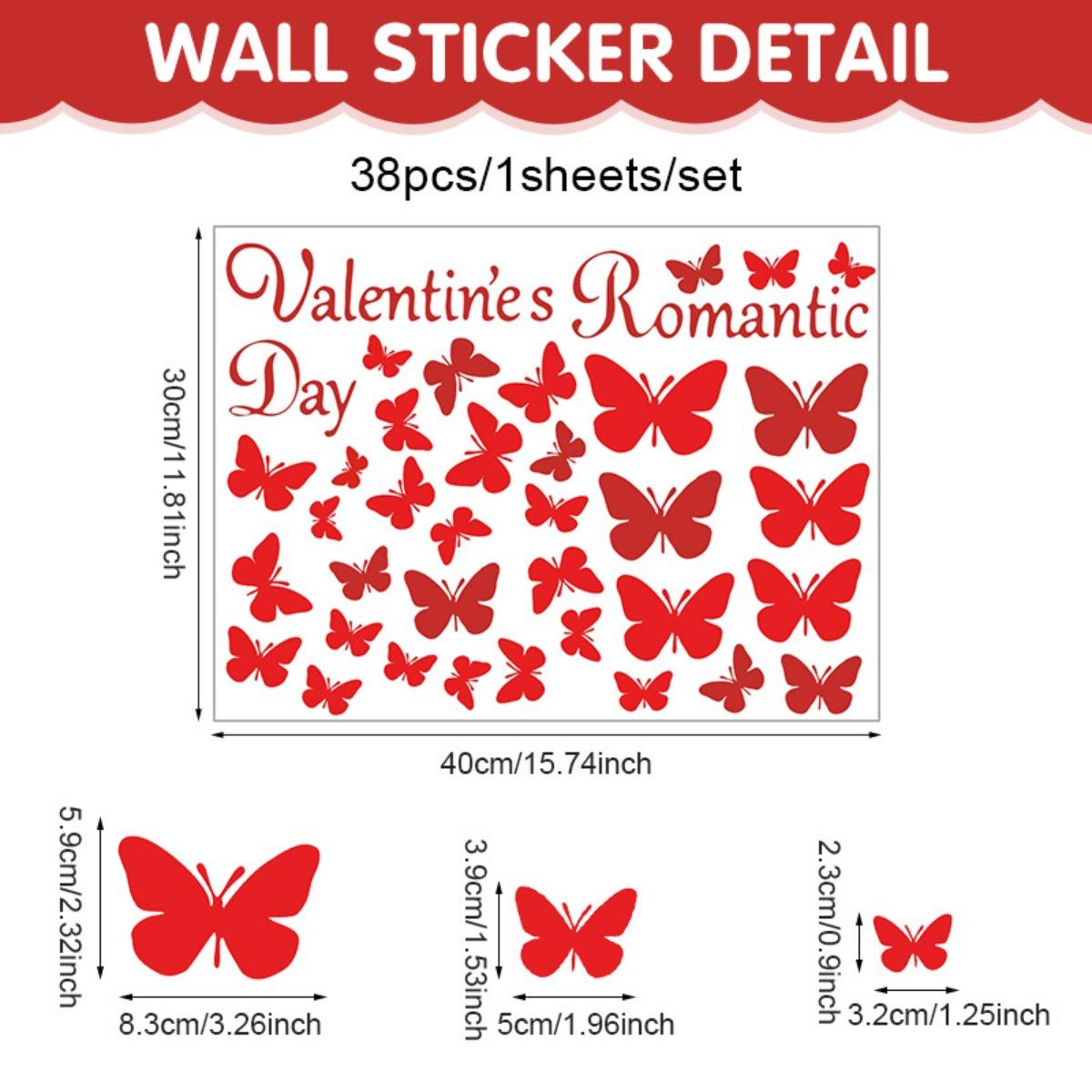 

Valentines Day Wall Stickers Removable Self Adhesive for Wedding Party Anniversary Home Window Decor Living Room Decoration