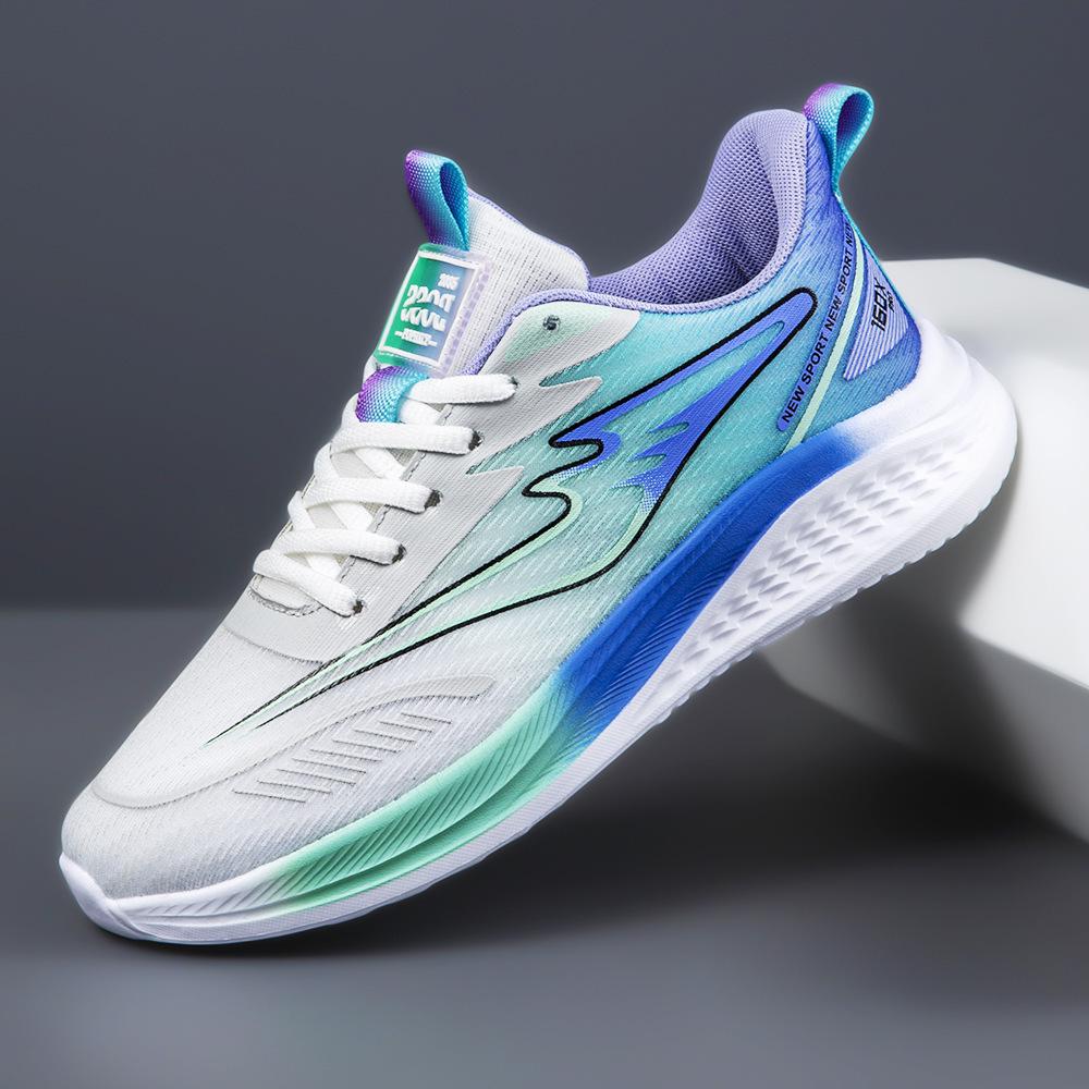 Unisex Casual Ice Silk Mesh Sneakers - Youth Shock Absorption Racing Trendy Shoes