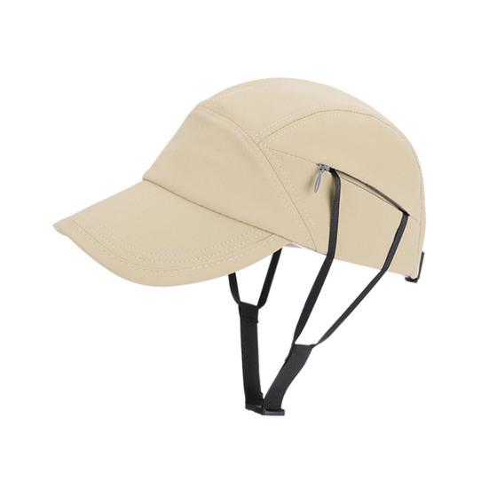 

Sun Hat Adjustable Chin Straps Extended Brim Baseball Hat UV Blocking Windproof Outdoor Travel Riding Hat бежевый