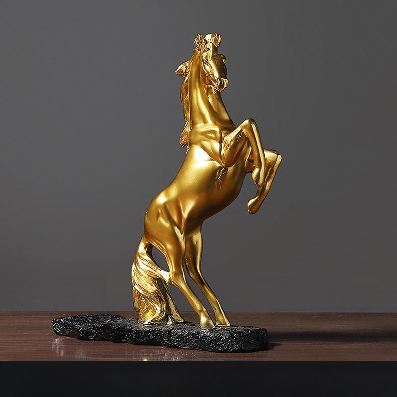 

Винная стойка Golden War Horse Винный шкаф Украшения из смолы для домашнего стола Украшение стола Золотая лошадь Красная винная стойка