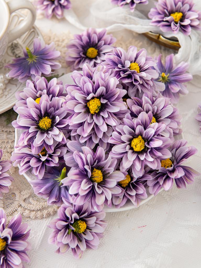 10/20PCS Small Daisy Artificial Flowers Home Room Table Decor Wreaths Wedding Bridal Accessories Clearance Headwear Brooch Gifts
