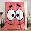 Simple Cartoon Face with Big Eyes, Arched Eyebrows, and a Wide Smile. for All Seasons Blanket Lunch Break Throw Gift